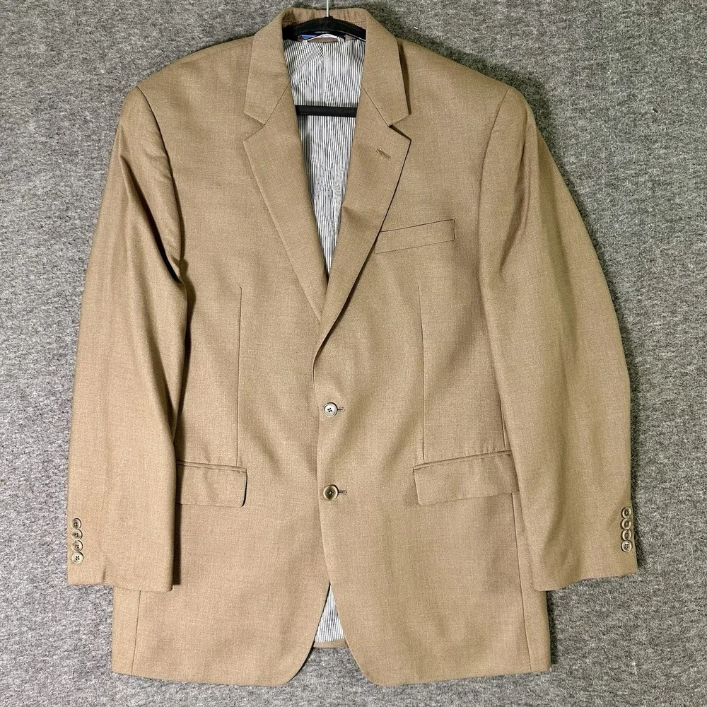 Croft & Barrow Sportcoat Mens 42L Reg Classic Fit Tan Brown 2 Button‎ Blazer